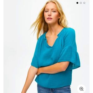 Michael Stars of Los Angeles Savannah Flutter Sleeve Gauze Top - NWOT